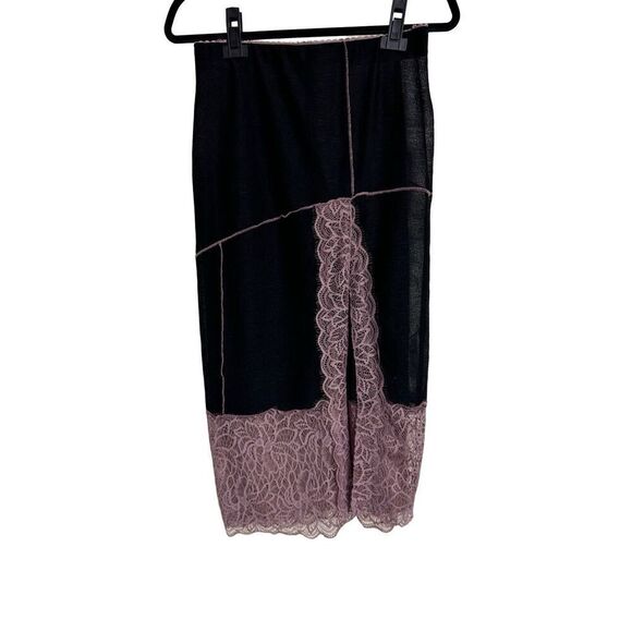 Free People Skirt Size XS Black Lilac Intimately Into Your Half Column Slip NWOT - Picture 1 of 11